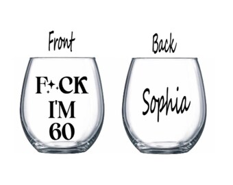 60th wine glass. 60th birthday wine glass. 60th gift. 60 wine glass. 60 gift  gift for 60th. Gift for 60th birthday. 60th birthday gift