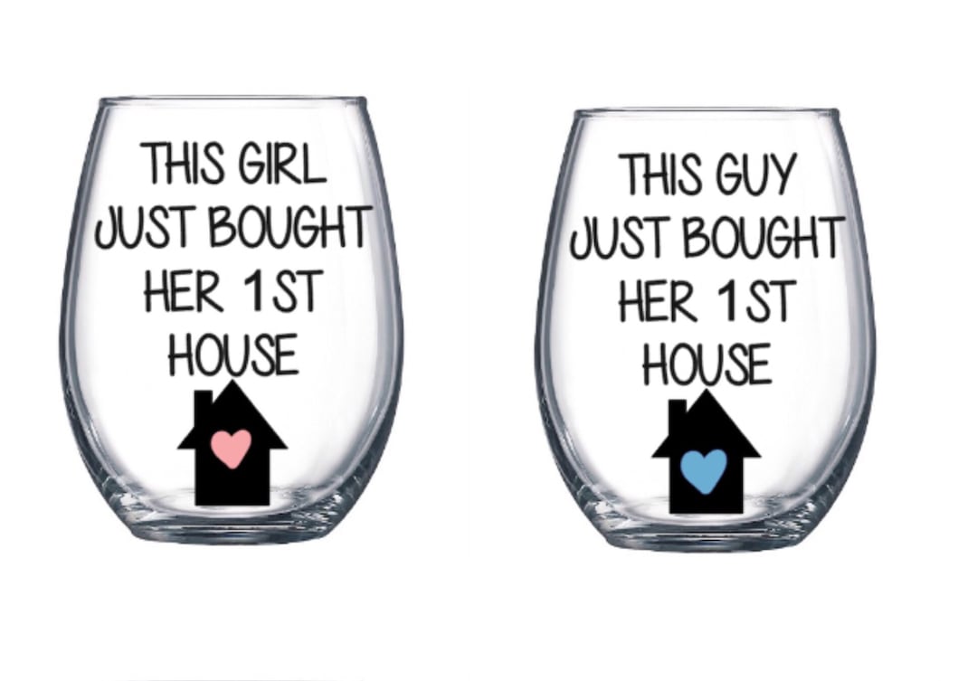 Homeowner Wine Glass. Housewarming Gift. New Homeowner Wine Etsy