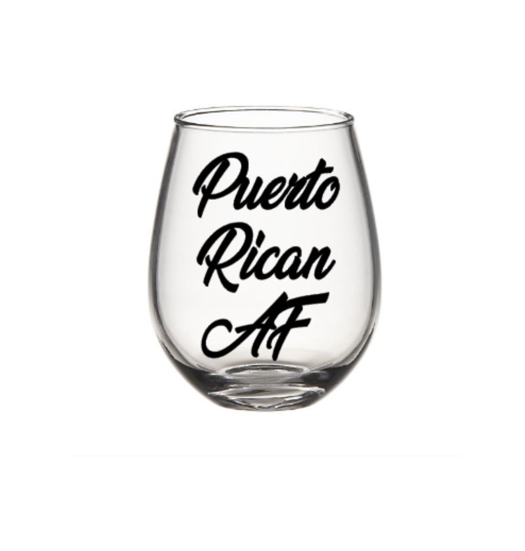 Puerto Rican Wine Glass. Puerto Rican Gift. Etsy