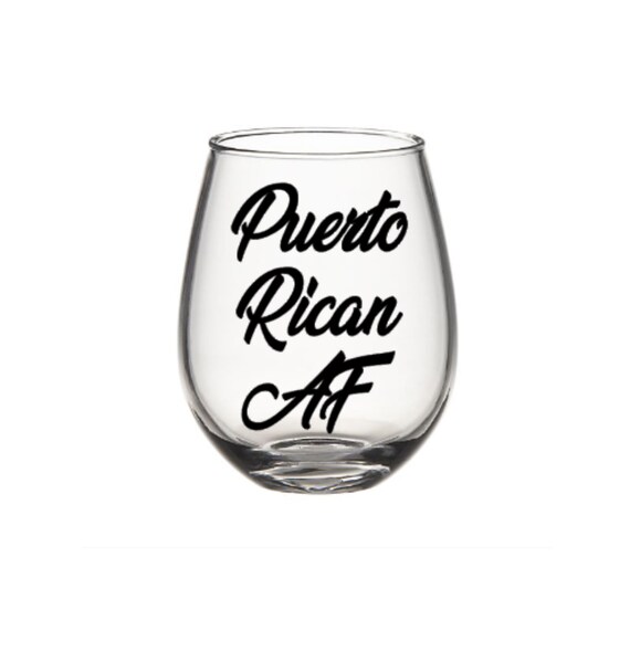 Puerto Rican Wine Glass. Puerto Rican Gift. Etsy