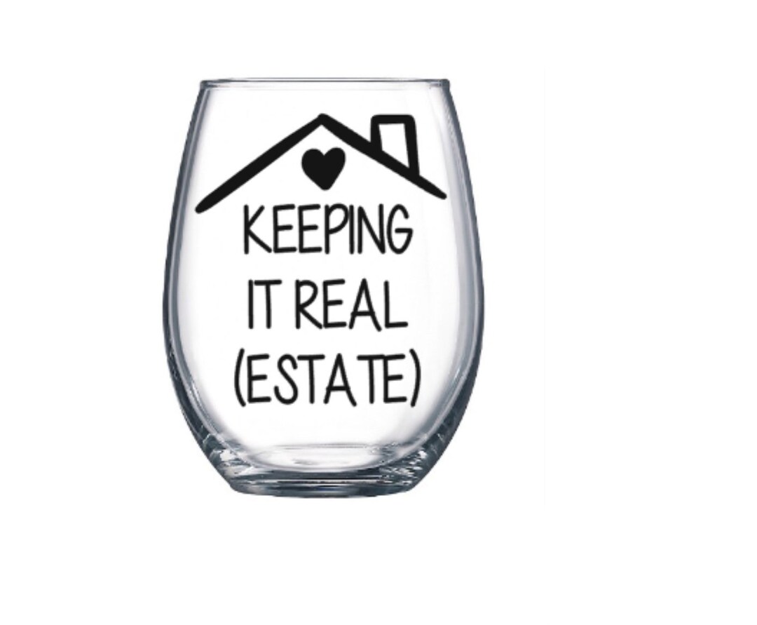 Realtor Wine Glass. Realtor Gift. Real Estate Agent Gift. Real Estate