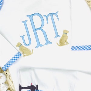 Monogrammed Pup Gown/bib/burp Cloth - Etsy