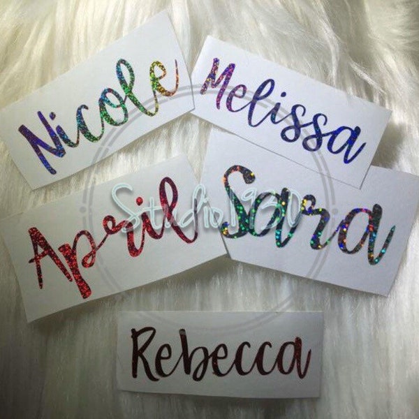 Name decals, name stickers, glitter name decals, personalized decal, vinyl decal, Decals, organization stickers, school supplies stickers