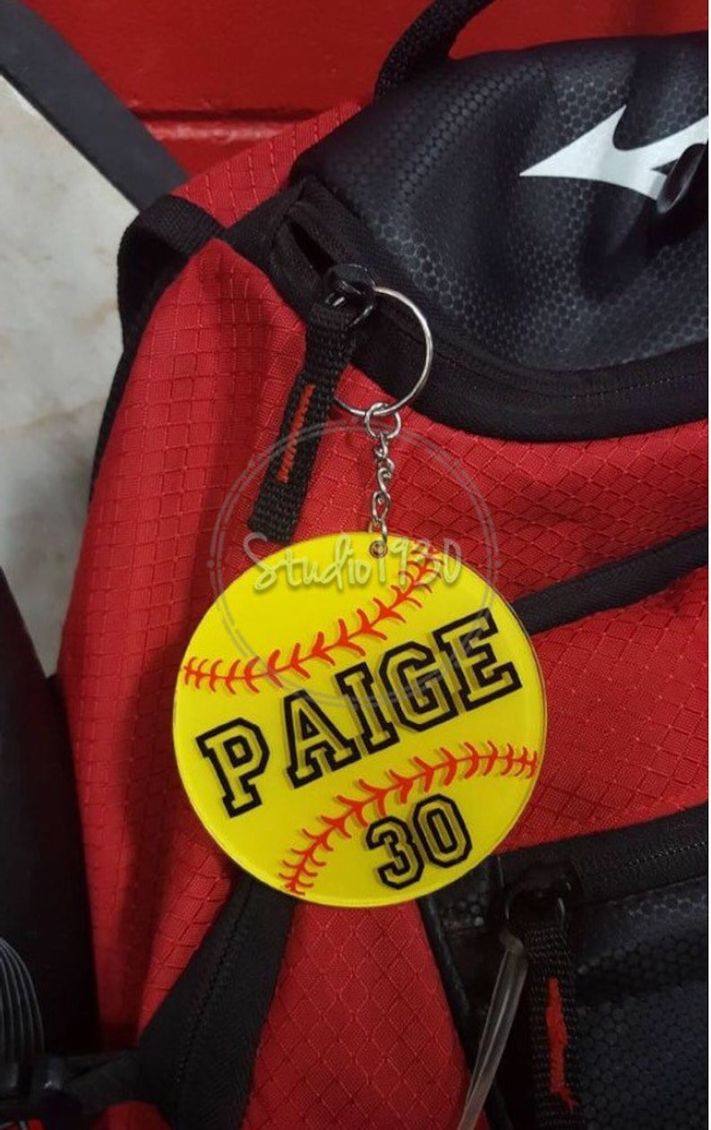 Softball Keychain softball bag tag PERSONALIZED SOFTBALL GIFTS team gifts