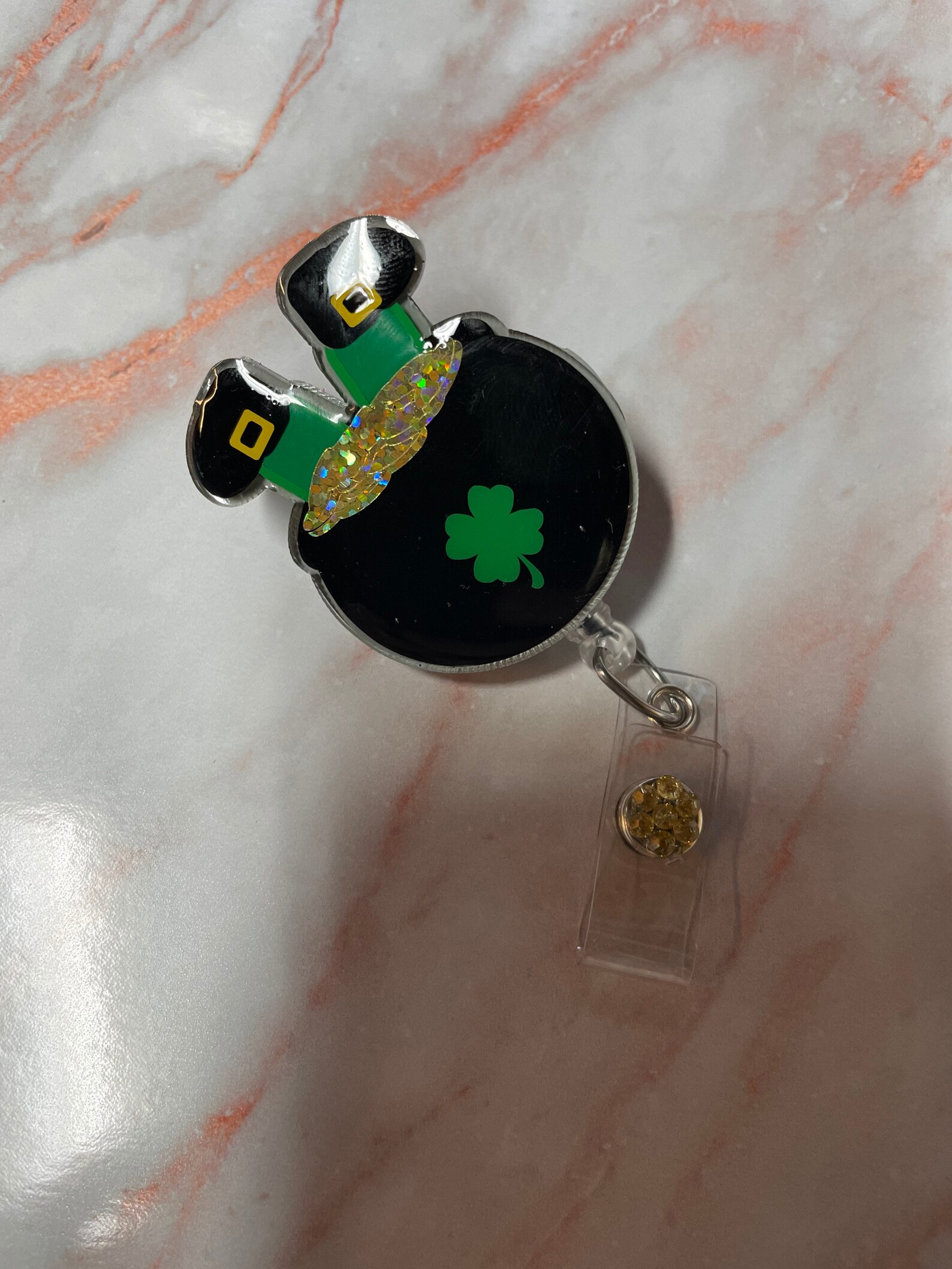 Pot of Gold Badge Reel St Patricks Day Badge Reel Nurse Etsy