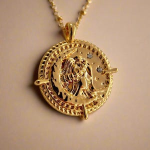 Virgo Zodiac Necklace – Gold-Plated Astrology Pendant, August September Birthday Gift, Star Sign Jewellery, Virgo Gift for Her, Maiden