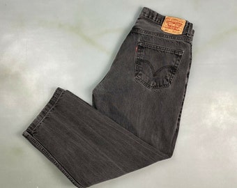Vintage Levis 550 Red Tab Black Denim Jean Relaxed Fit Pants | Sz W36xL26
