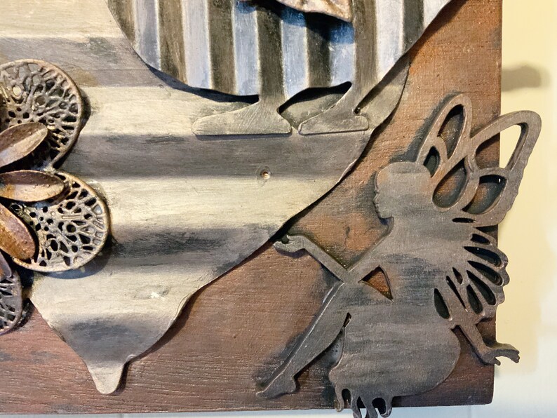 Mixed Media Wall Decor Handmade Decoration Upcycled Wood and Etsy