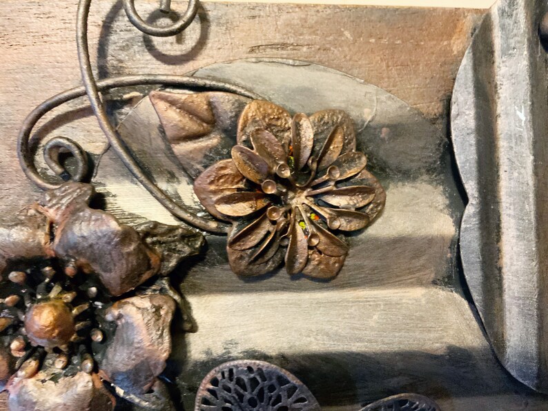 Mixed Media Wall Decor Handmade Decoration Upcycled Wood and Etsy