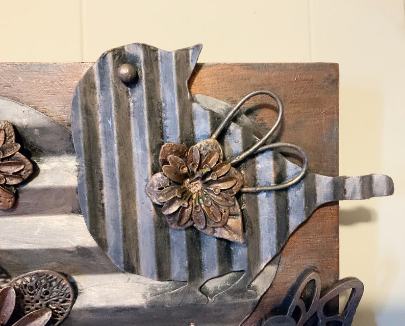 Mixed Media Wall Decor Handmade Decoration Upcycled Wood and Etsy