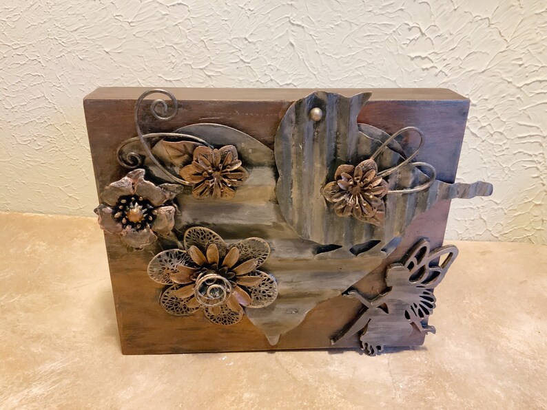 Mixed Media Wall Decor Handmade Decoration Upcycled Wood and Etsy