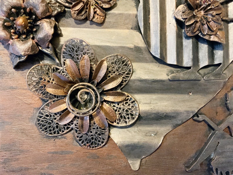 Mixed Media Wall Decor Handmade Decoration Upcycled Wood and Etsy