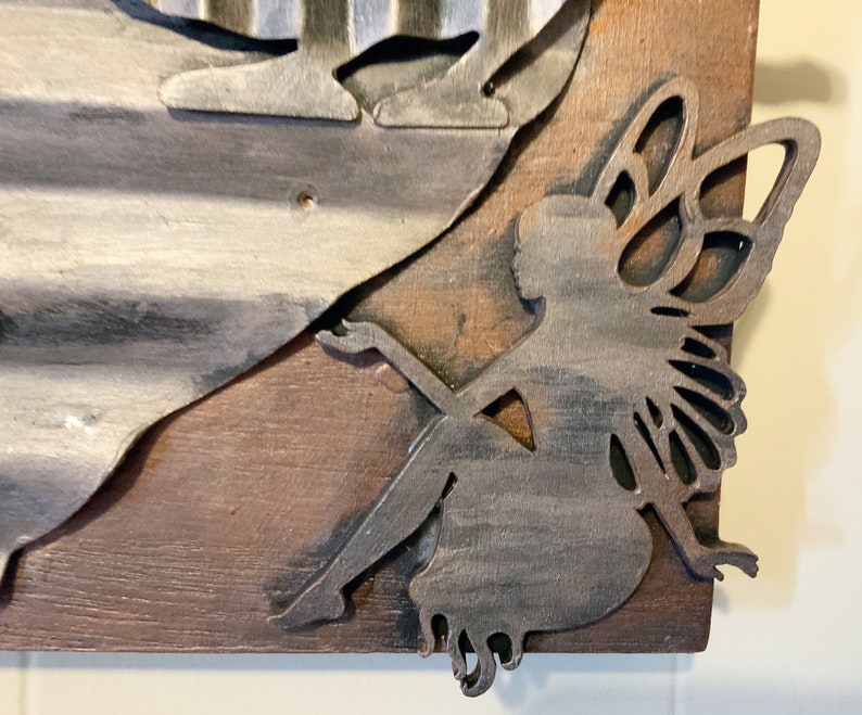 Mixed Media Wall Decor Handmade Decoration Upcycled Wood and Etsy