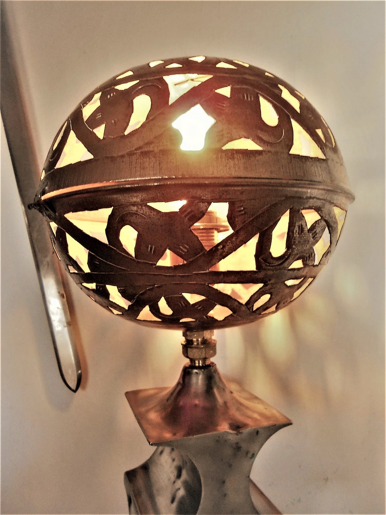 ANTIQUE LAMP Peltre lamp Rustic table lamp Vintage lamp Desk lamp Steampunk Lamp Edison lamp Oriental Lamp