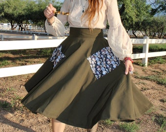 1950's Inspired Circle Skirt | Horror Movie Pockets