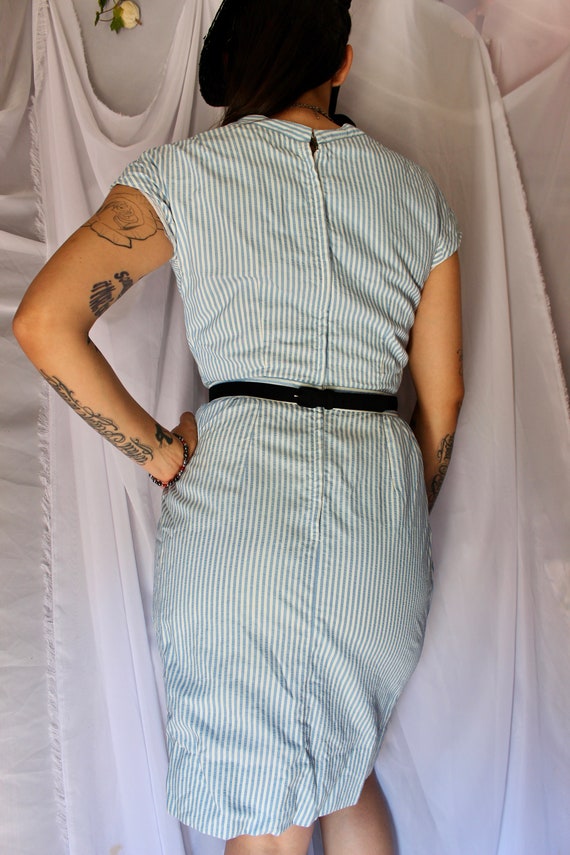 Vintage 1960's Striped Dress | Wiggle Dress - image 7