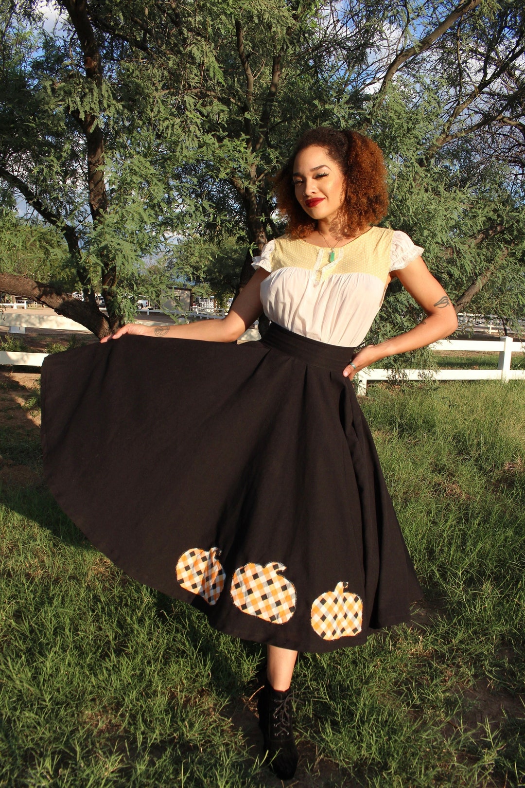 1950's Inspired Circle Skirt | Pumpkin - Etsy