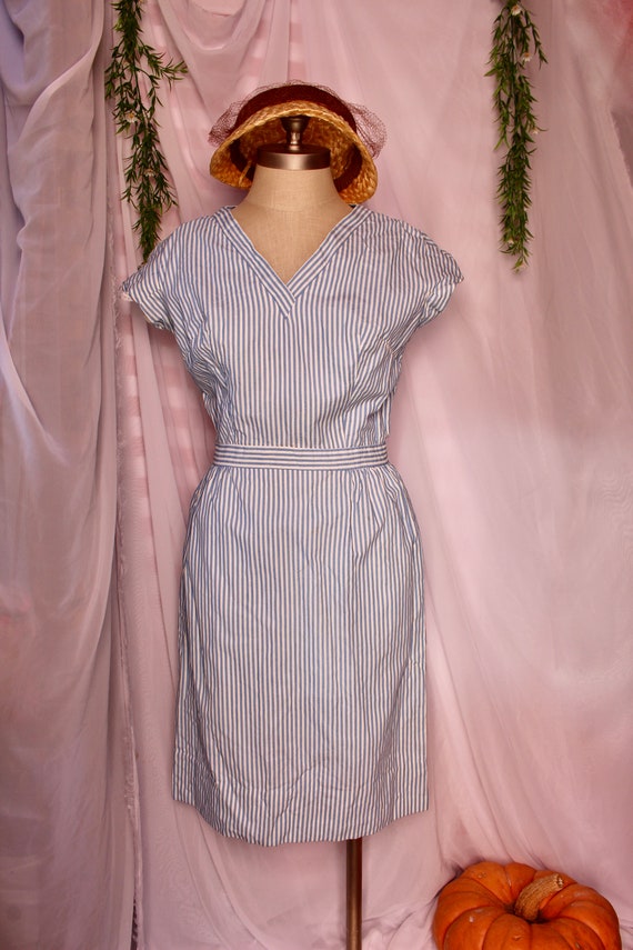 Vintage 1960's Striped Dress | Wiggle Dress - image 8