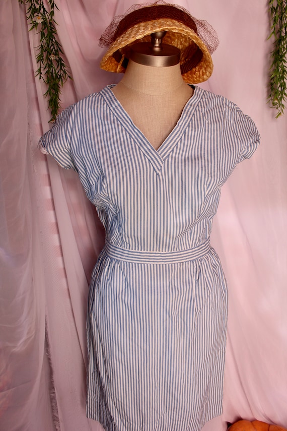 Vintage 1960's Striped Dress | Wiggle Dress - image 3