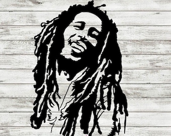 Bob Marley Portrait svg file,  Bob Marley svg, dxf, png, Bob Marley SVG cut file, Bob Marley Vector, Cameo, Silhouette, One Love, bob marley