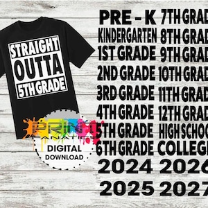 Straight Outta School SVG, Straight outta 2025, Straight outta pre-k, straight outta kindergarten, Straight outta all grades 2025 svg DIY