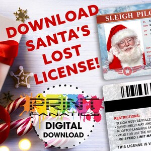 DIRECT DOWNLOADEN: Noordpoolrijbewijs slee-rijbewijs, Santa Claus Lost License, Santa's Lost Pilot License, Santa's Lost ID, rijbewijs