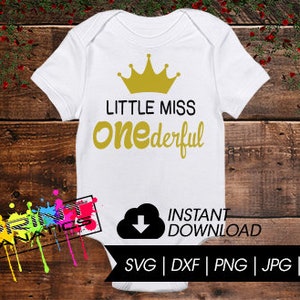 Little Miss One-derful SVG, Onederful SVG, DXF, png, jpg, pdf Files for Cameo or Cricut - Birthday svg, 1st Birthday Svg, First Birthday Svg
