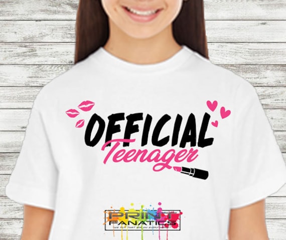 Thirteenth Birthday, Official Teenager Shirt, Thirteen Year Old Girl, 13th Birthday Girl, 13th Birthday Party, Sublimation, instant download