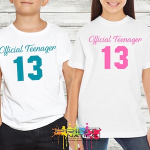 Thirteenth Birthday Boy or Girl, Official Teenager 13 Shirt, 13th Birthday, 13th Birthday Party, Sublimation, download png svg eps dxf