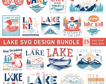 Lake Life SVG-bundel, familievakantie citaten en gezegden, Lake-afbeeldingen voor Cricut & Silhouette
