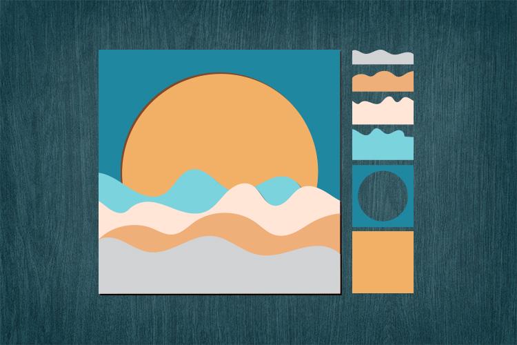 3D Layered Sea Waves SVG Bundle: Multilayered Footprints, Beach, Ocean ...