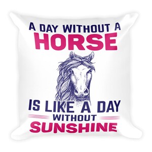 A Day Without a Horse Square Pillow