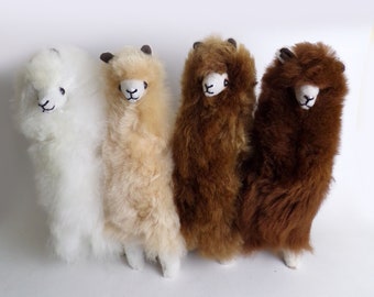 Handmade Baby Alpaca Fur Llama Plush - 12" Peruvian Teddy