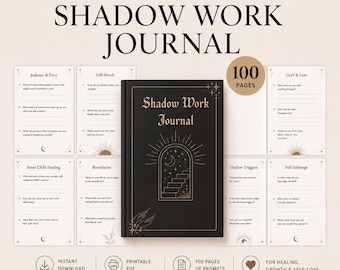 Shadow work journal, 100 pages Prompts, inner child, self discovery, spiritual printable workbook, spiritual workbook, digital shadow work.