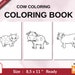 Cute Cow Coloring Book for Kids, 8,5x11 Printable PDF File Kids Cute ...