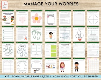 Activités de TCC pour les enfants de 8 à 12 ans : feuilles de travail sur la TCC, soulagement de l'anxiété, ressources thérapeutiques, feuilles de travail, anxiété sociale, psychologie sociale, thérapie