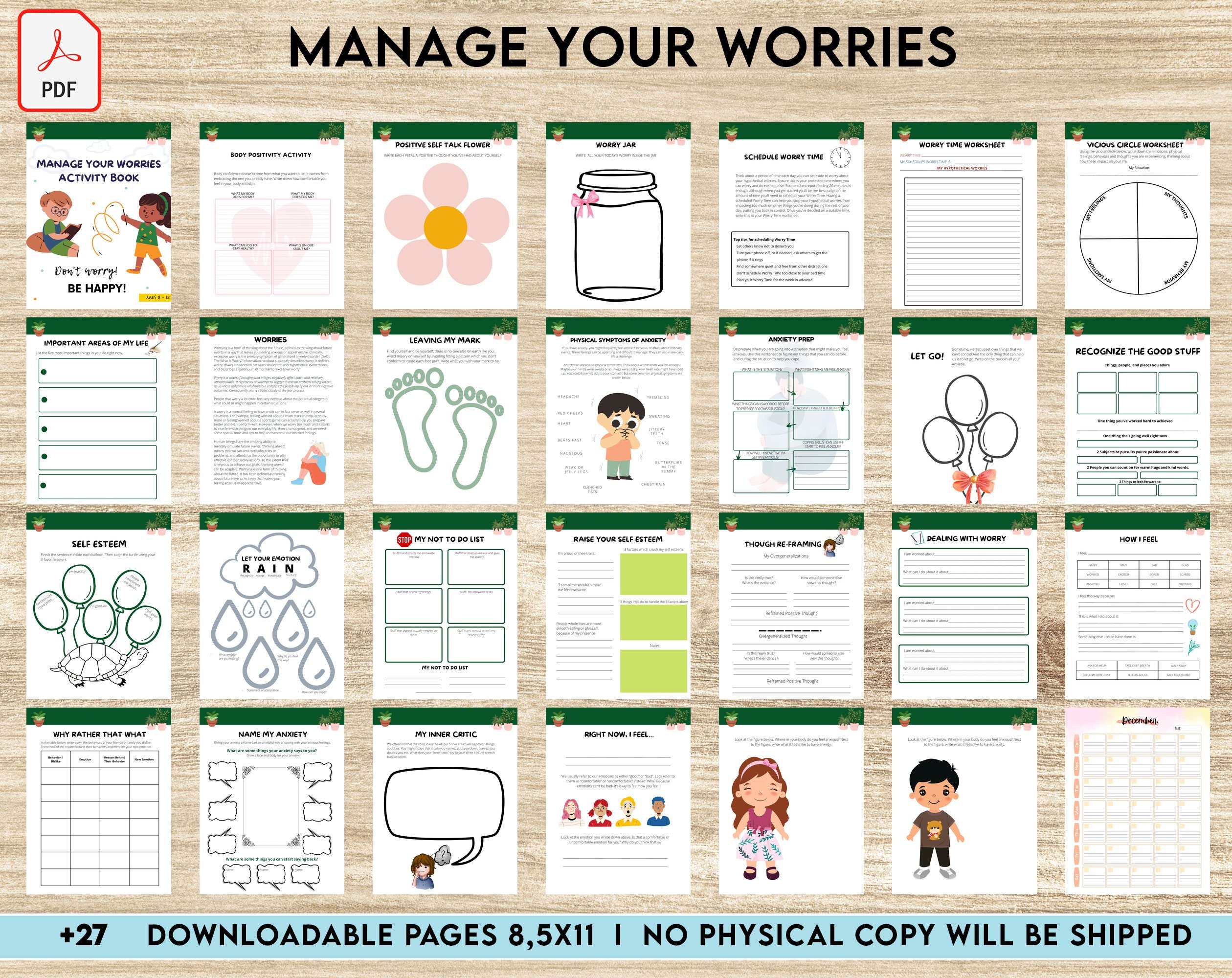 CBT Activities for Kids Ages 8-12 CBT Worksheets, Anxiety Relief, Therapy  Resources, Worksheets, Social Anxiety, Social Psychology, Therapy -   Hong Kong
