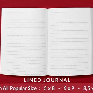 Lined Pages Journal 120 pages Ready to Upload PDF Commercial Use KDP Template 6x9 8.5x11 5x8 for Notebooks, Diaries, Low Content