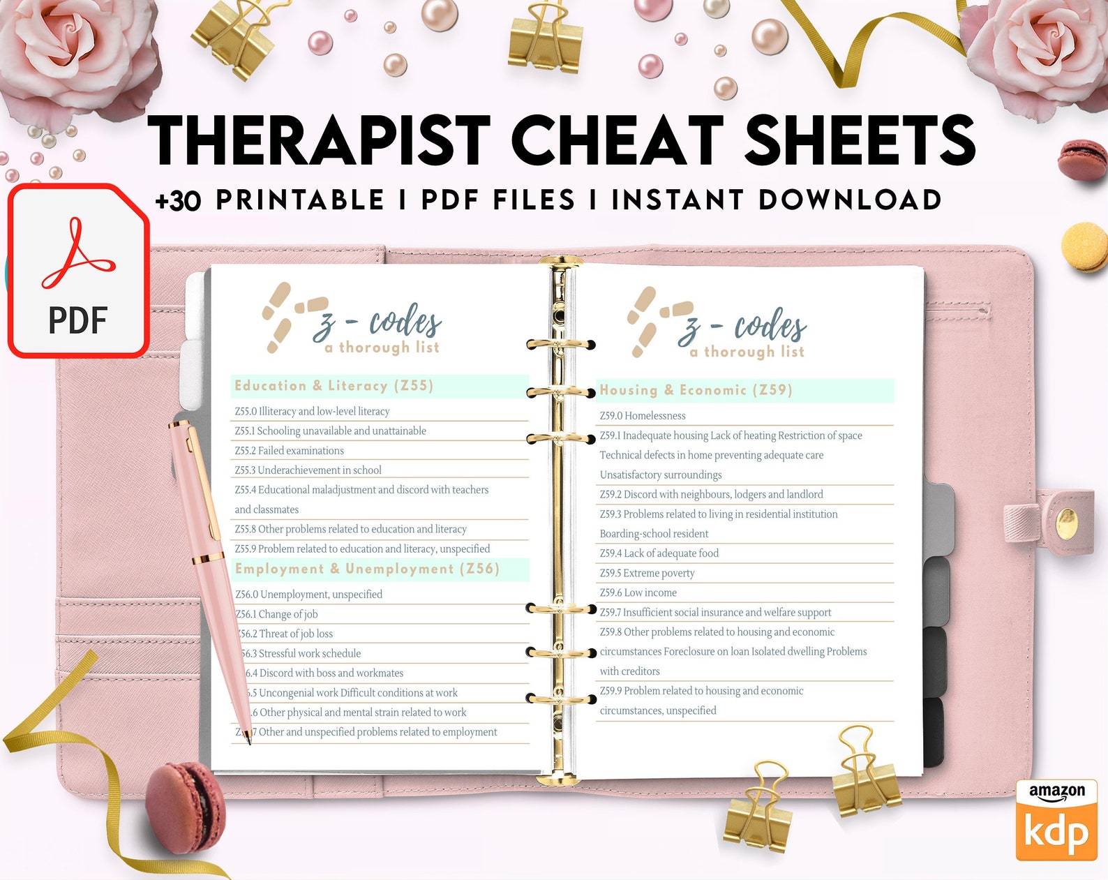 Therapist Planner Therapist Insert Cheat Sheets for - Etsy
