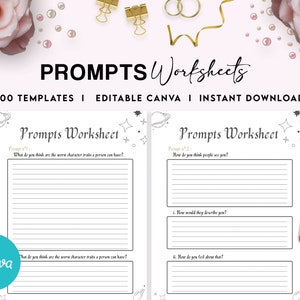 Shadow work guided journal With Prompts 100 Editable Templates, 8.5x11 Canva KDP Planner editable interiors Bundle COMMERCIAL Use image 5