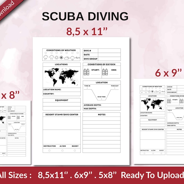 Dive Log Book Etsy
