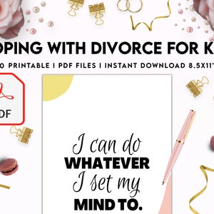 Coping With Divorce for Kids, Kids therapy, coping skills, divorce kids, Digital Download PDF file 8,5x11 inch image 4