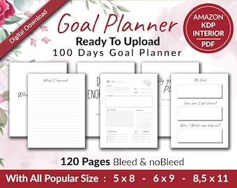 100-Day Goal Planner, KDP Interior Template (PDF)