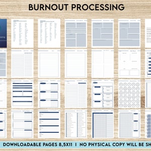 Burnout Processing Journal, Stress Employment Burnout, Relationship Burnout, Emotional Burnout,  Anxiety, Mental Health 8,5x11" Printable