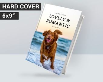 Dog Hardcover Template Canva Editable For Notebook, Journal, Novel, Hard Covers, Canva template For KDP Cover 6x9" 120 pages