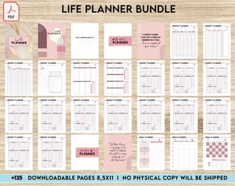 Life Planner-bundel, levensorganisator, adhd-planner, productiviteitsplanner, digitale download pdf-bestand 8,5 x 11 inch