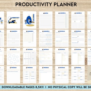 Productivity Planner,daily schedule,daily to do, productivity tracker, Business planner Digital Download PDF file 8,5x11 inch