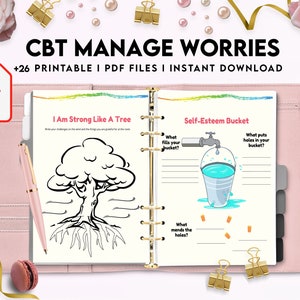CBT manage your worries activity book, therapy worksheets, therapy tools, resources, regulation, anxiety, teen mental health image 9