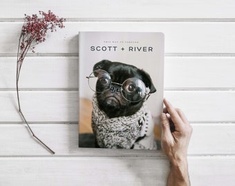 Dog Book Cover Template Canva Editable For Notebook Journal Covers, Canva template For KDP Cover 6x9" 120 pages