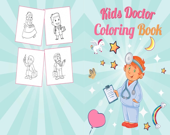 Kids Doctor Libro para colorear para niños, 8,5x11 Archivo PDF